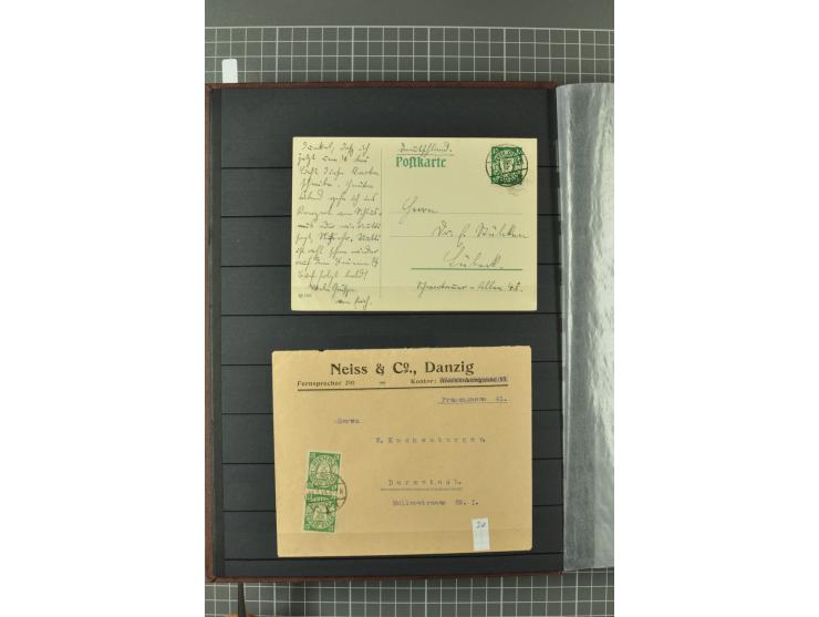 1920/39, gestempelte reichhaltige Sammlung mit u.a. Mi.-Nr. 29II, 32-40, 43II, 100Xa, Porto, Dienst, Port Gdansk, Vorläufer, 