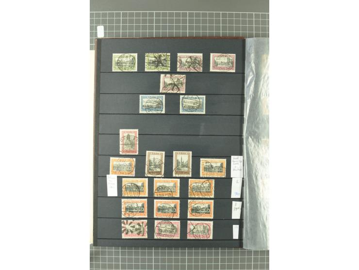 1920/39, gestempelte reichhaltige Sammlung mit u.a. Mi.-Nr. 29II, 32-40, 43II, 100Xa, Porto, Dienst, Port Gdansk, Vorläufer, 