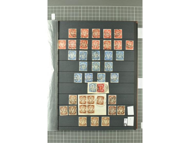 1920/39, gestempelte reichhaltige Sammlung mit u.a. Mi.-Nr. 29II, 32-40, 43II, 100Xa, Porto, Dienst, Port Gdansk, Vorläufer, 