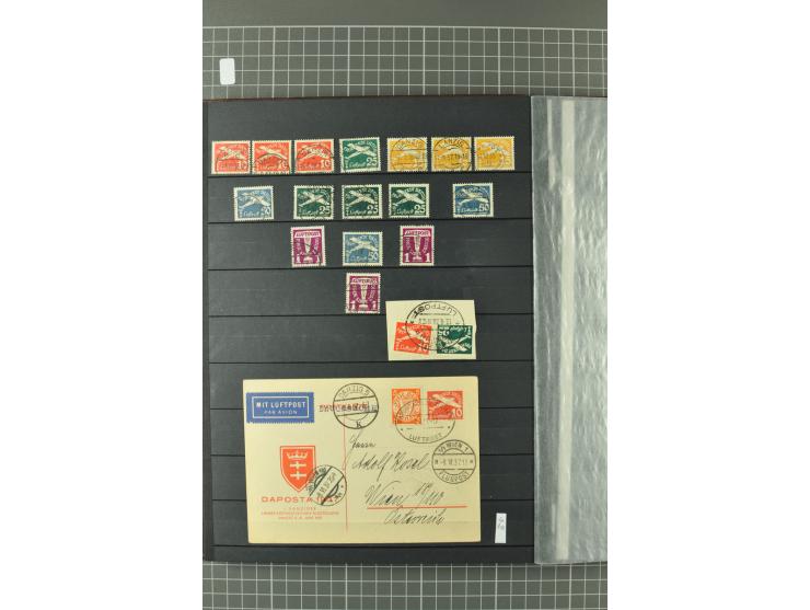 1920/39, gestempelte reichhaltige Sammlung mit u.a. Mi.-Nr. 29II, 32-40, 43II, 100Xa, Porto, Dienst, Port Gdansk, Vorläufer, 