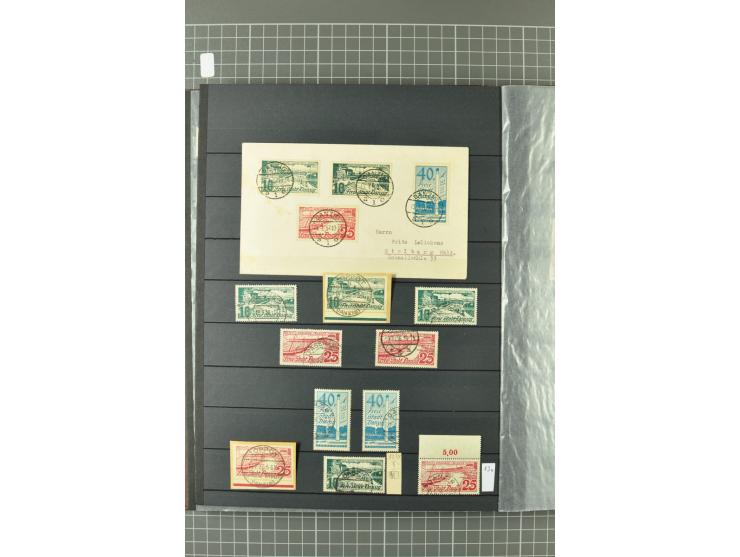 1920/39, gestempelte reichhaltige Sammlung mit u.a. Mi.-Nr. 29II, 32-40, 43II, 100Xa, Porto, Dienst, Port Gdansk, Vorläufer, 