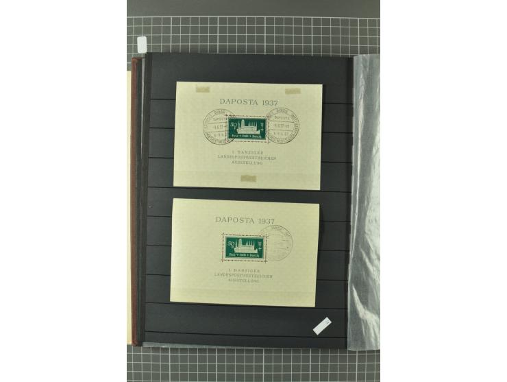 1920/39, gestempelte reichhaltige Sammlung mit u.a. Mi.-Nr. 29II, 32-40, 43II, 100Xa, Porto, Dienst, Port Gdansk, Vorläufer, 