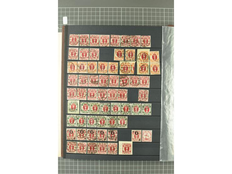 1920/39, gestempelte reichhaltige Sammlung mit u.a. Mi.-Nr. 29II, 32-40, 43II, 100Xa, Porto, Dienst, Port Gdansk, Vorläufer, 
