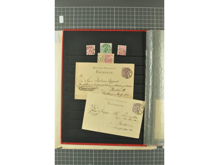 1920/39, gestempelte reichhaltige Sammlung mit u.a. Mi.-Nr. 29II, 32-40, 43II, 100Xa, Porto, Dienst, Port Gdansk, Vorläufer, 