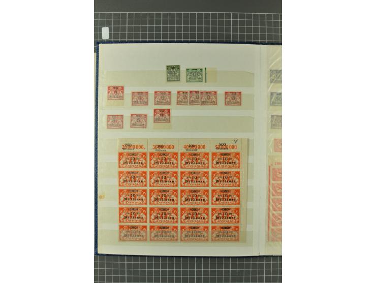 1920/39, gestempelte reichhaltige Sammlung mit u.a. Mi.-Nr. 29II, 32-40, 43II, 100Xa, Porto, Dienst, Port Gdansk, Vorläufer, 