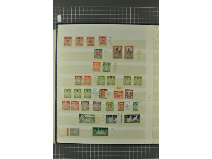 1920/39, gestempelte reichhaltige Sammlung mit u.a. Mi.-Nr. 29II, 32-40, 43II, 100Xa, Porto, Dienst, Port Gdansk, Vorläufer, 