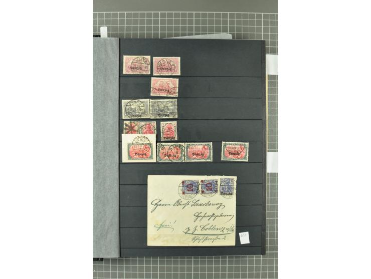 1920/39, gestempelte reichhaltige Sammlung mit u.a. Mi.-Nr. 29II, 32-40, 43II, 100Xa, Porto, Dienst, Port Gdansk, Vorläufer, 