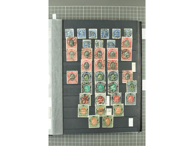 1920/39, gestempelte reichhaltige Sammlung mit u.a. Mi.-Nr. 29II, 32-40, 43II, 100Xa, Porto, Dienst, Port Gdansk, Vorläufer, 