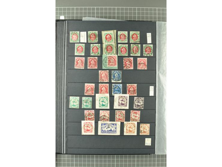 1920/39, gestempelte reichhaltige Sammlung mit u.a. Mi.-Nr. 29II, 32-40, 43II, 100Xa, Porto, Dienst, Port Gdansk, Vorläufer, 