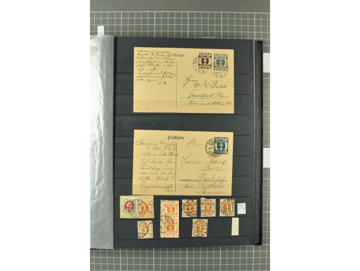 1920/39, gestempelte reichhaltige Sammlung mit u.a. Mi.-Nr. 29II, 32-40, 43II, 100Xa, Porto, Dienst, Port Gdansk, Vorläufer, 