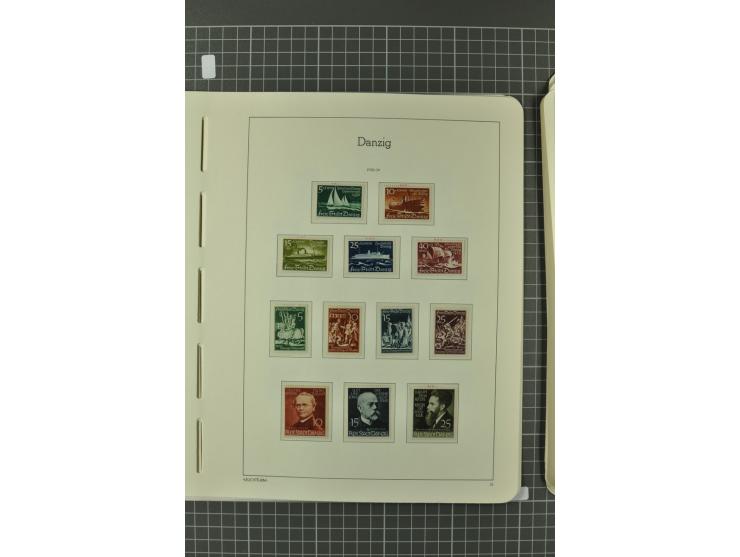 1920/39, ungebrauchte und gestempelte Sammlung mit u.a. Mi.-Nr. 28II, 32-40, 47-49, dienst, Porto und Port Gdansk, 5 Fotoatte
