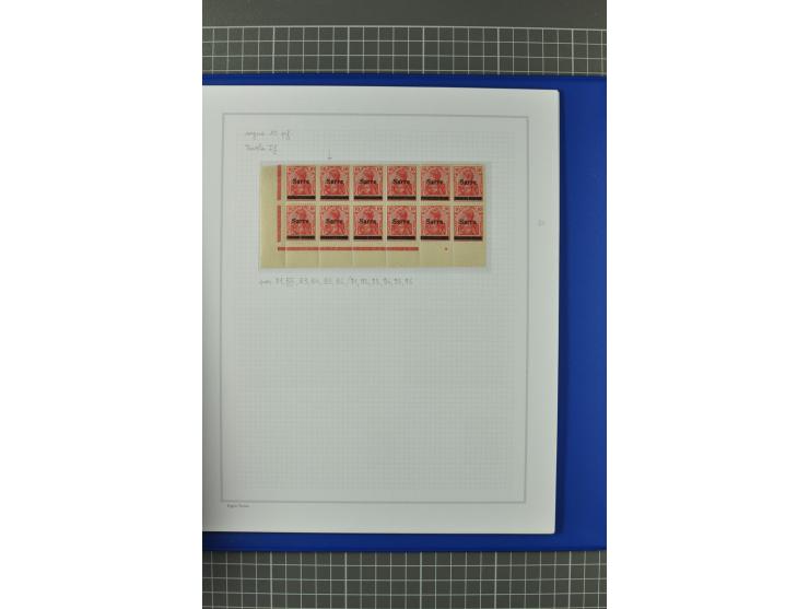 1920, "Sarre" auf Germania, postfrische, ungebrauchte und gestempelte, stark spezialisierte Sammlung mit u.a. Mi.-Nr. 1II, 1I