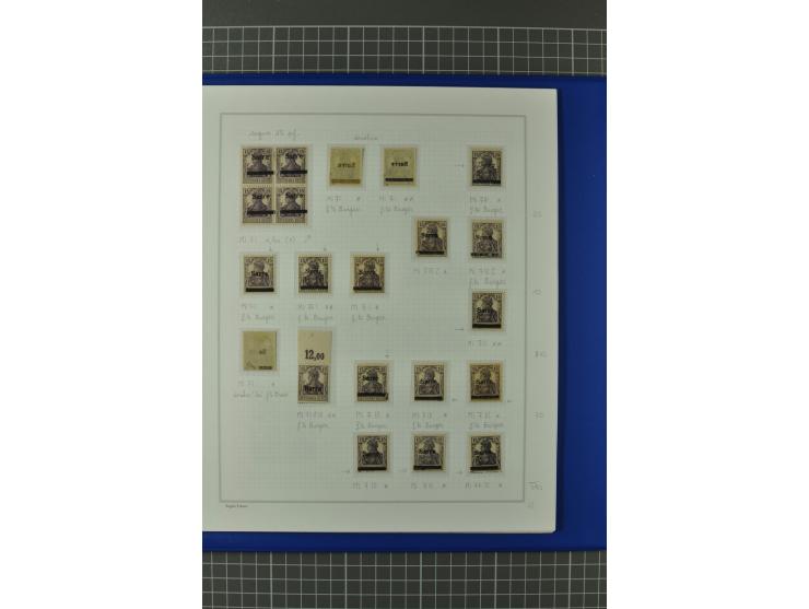 1920, "Sarre" auf Germania, postfrische, ungebrauchte und gestempelte, stark spezialisierte Sammlung mit u.a. Mi.-Nr. 1II, 1I