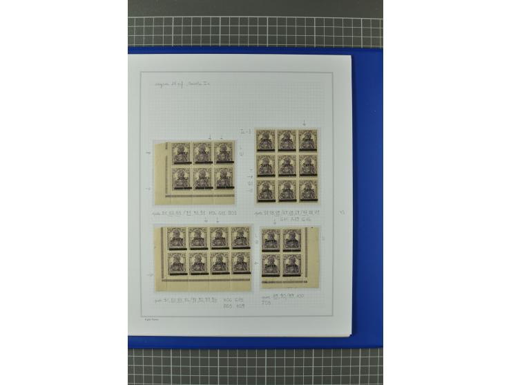 1920, "Sarre" auf Germania, postfrische, ungebrauchte und gestempelte, stark spezialisierte Sammlung mit u.a. Mi.-Nr. 1II, 1I