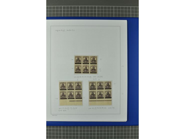 1920, "Sarre" auf Germania, postfrische, ungebrauchte und gestempelte, stark spezialisierte Sammlung mit u.a. Mi.-Nr. 1II, 1I