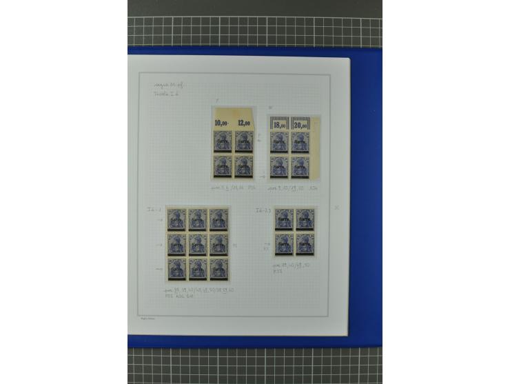 1920, "Sarre" auf Germania, postfrische, ungebrauchte und gestempelte, stark spezialisierte Sammlung mit u.a. Mi.-Nr. 1II, 1I