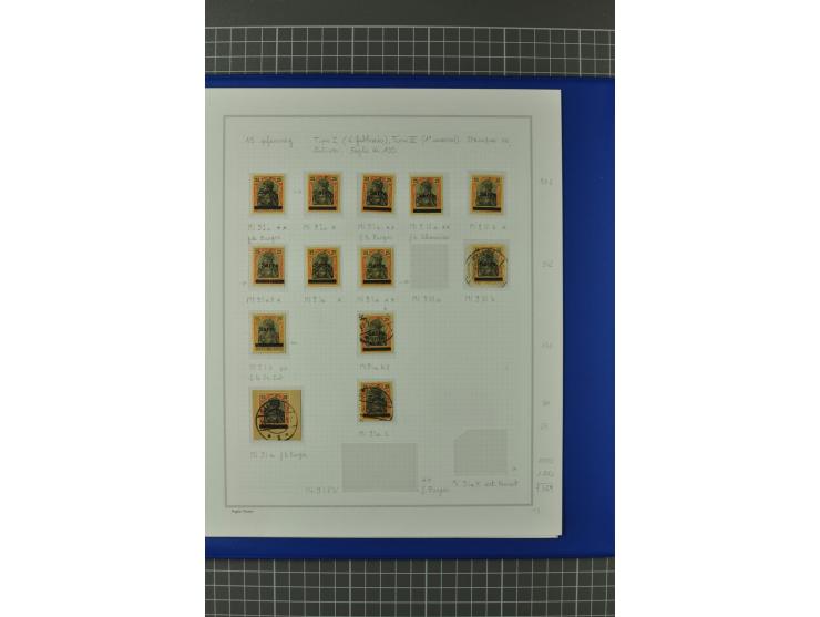 1920, "Sarre" auf Germania, postfrische, ungebrauchte und gestempelte, stark spezialisierte Sammlung mit u.a. Mi.-Nr. 1II, 1I