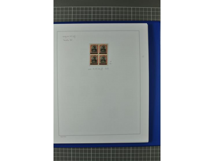 1920, "Sarre" auf Germania, postfrische, ungebrauchte und gestempelte, stark spezialisierte Sammlung mit u.a. Mi.-Nr. 1II, 1I