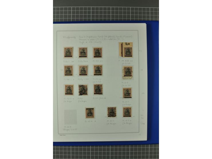 1920, "Sarre" auf Germania, postfrische, ungebrauchte und gestempelte, stark spezialisierte Sammlung mit u.a. Mi.-Nr. 1II, 1I
