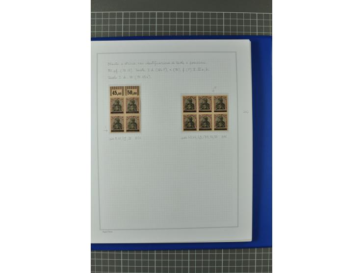 1920, "Sarre" auf Germania, postfrische, ungebrauchte und gestempelte, stark spezialisierte Sammlung mit u.a. Mi.-Nr. 1II, 1I