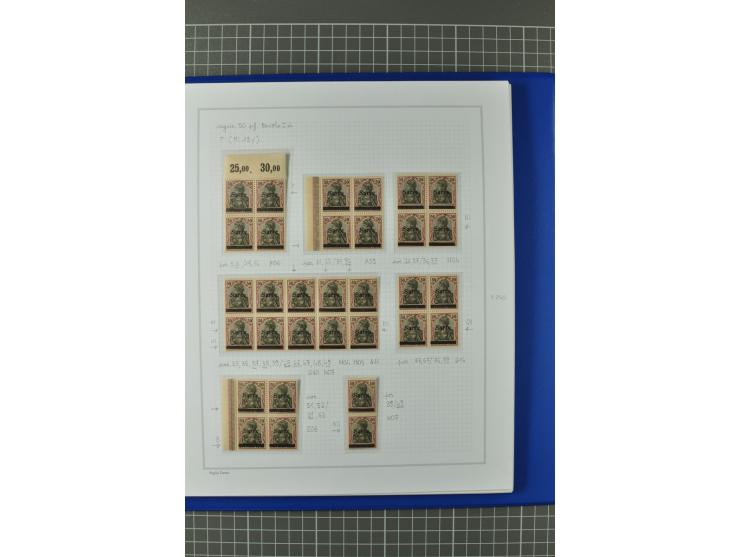 1920, "Sarre" auf Germania, postfrische, ungebrauchte und gestempelte, stark spezialisierte Sammlung mit u.a. Mi.-Nr. 1II, 1I