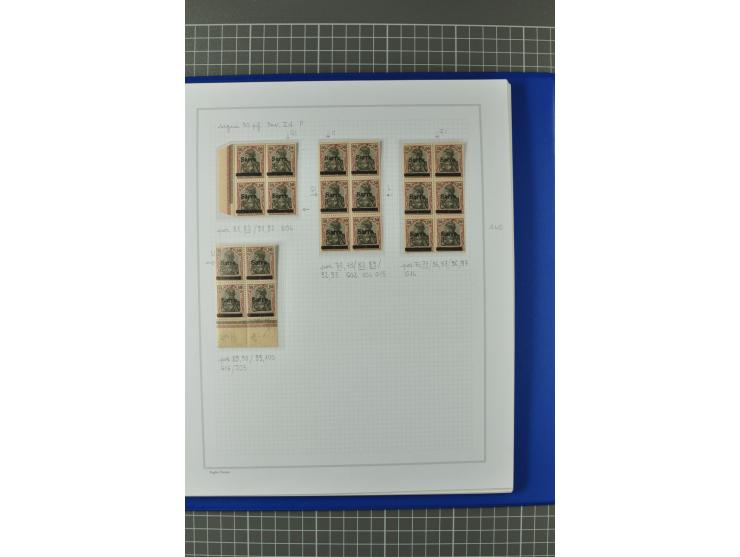 1920, "Sarre" auf Germania, postfrische, ungebrauchte und gestempelte, stark spezialisierte Sammlung mit u.a. Mi.-Nr. 1II, 1I