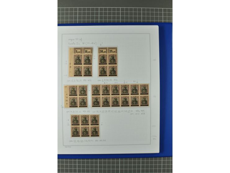 1920, "Sarre" auf Germania, postfrische, ungebrauchte und gestempelte, stark spezialisierte Sammlung mit u.a. Mi.-Nr. 1II, 1I