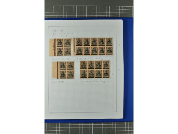 1920, "Sarre" auf Germania, postfrische, ungebrauchte und gestempelte, stark spezialisierte Sammlung mit u.a. Mi.-Nr. 1II, 1I