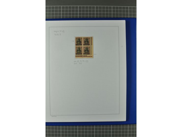 1920, "Sarre" auf Germania, postfrische, ungebrauchte und gestempelte, stark spezialisierte Sammlung mit u.a. Mi.-Nr. 1II, 1I