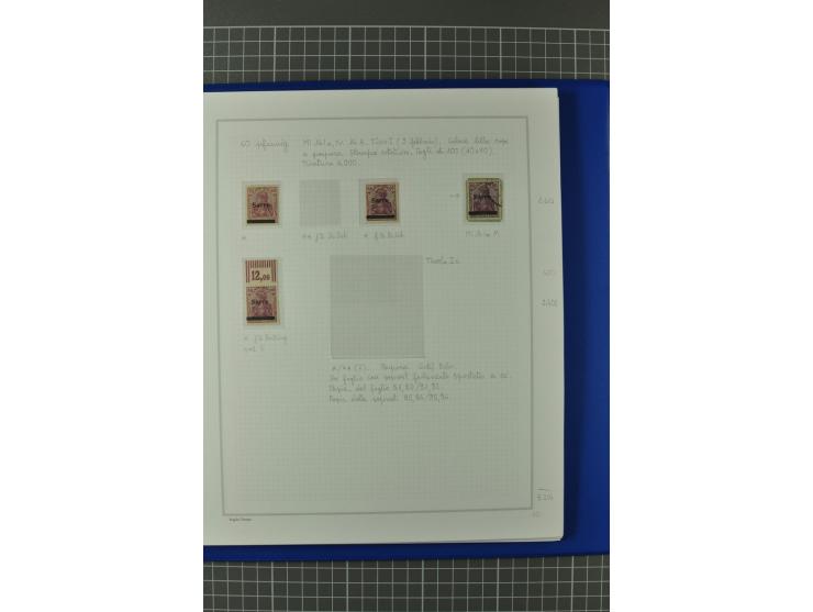 1920, "Sarre" auf Germania, postfrische, ungebrauchte und gestempelte, stark spezialisierte Sammlung mit u.a. Mi.-Nr. 1II, 1I