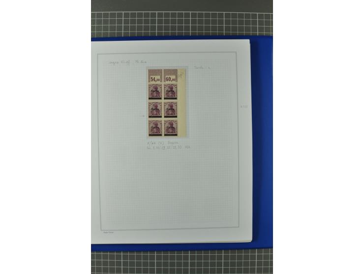 1920, "Sarre" auf Germania, postfrische, ungebrauchte und gestempelte, stark spezialisierte Sammlung mit u.a. Mi.-Nr. 1II, 1I