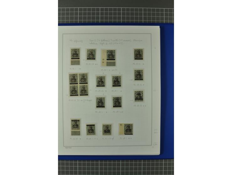 1920, "Sarre" auf Germania, postfrische, ungebrauchte und gestempelte, stark spezialisierte Sammlung mit u.a. Mi.-Nr. 1II, 1I
