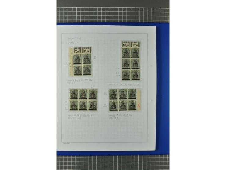 1920, "Sarre" auf Germania, postfrische, ungebrauchte und gestempelte, stark spezialisierte Sammlung mit u.a. Mi.-Nr. 1II, 1I
