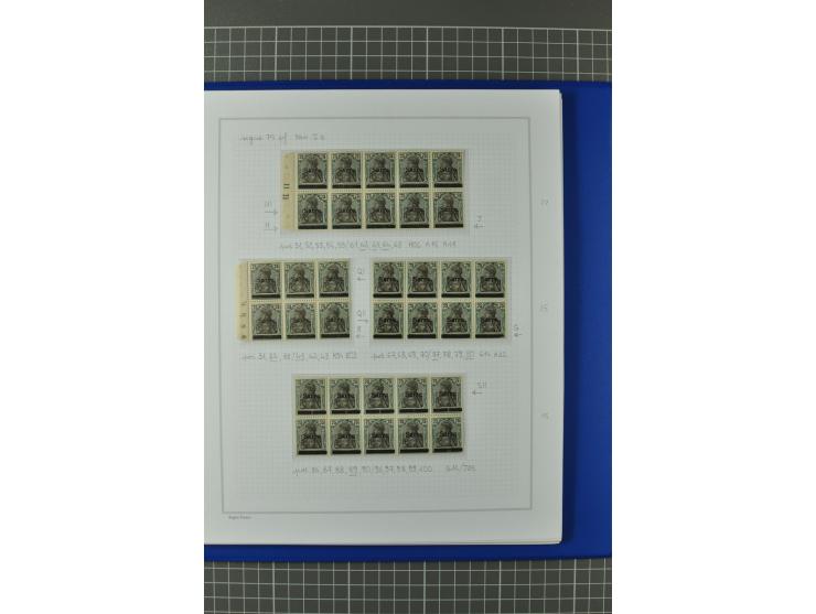 1920, "Sarre" auf Germania, postfrische, ungebrauchte und gestempelte, stark spezialisierte Sammlung mit u.a. Mi.-Nr. 1II, 1I