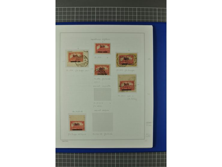 1920, "Sarre" auf Germania, postfrische, ungebrauchte und gestempelte, stark spezialisierte Sammlung mit u.a. Mi.-Nr. 1II, 1I