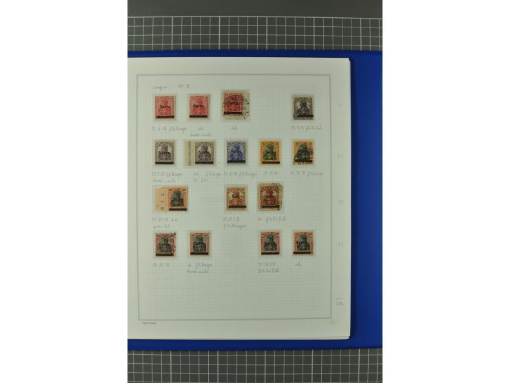 1920, "Sarre" auf Germania, postfrische, ungebrauchte und gestempelte, stark spezialisierte Sammlung mit u.a. Mi.-Nr. 1II, 1I