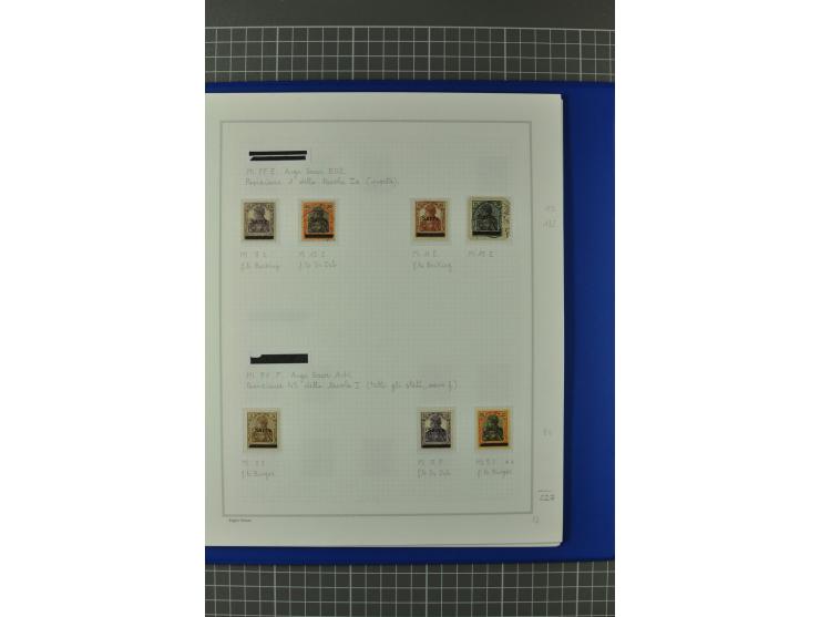1920, "Sarre" auf Germania, postfrische, ungebrauchte und gestempelte, stark spezialisierte Sammlung mit u.a. Mi.-Nr. 1II, 1I