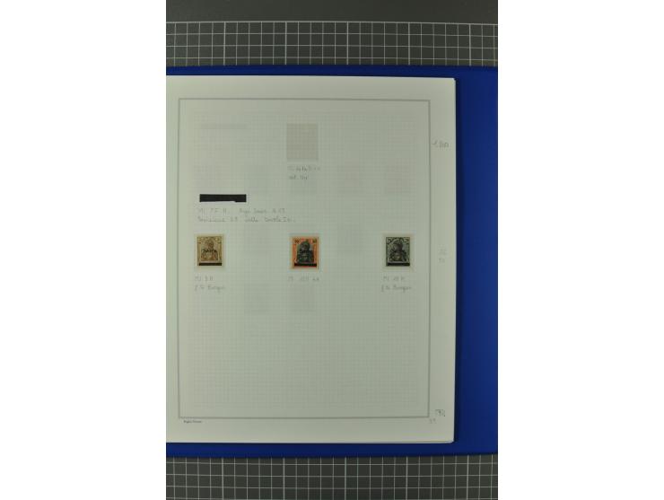 1920, "Sarre" auf Germania, postfrische, ungebrauchte und gestempelte, stark spezialisierte Sammlung mit u.a. Mi.-Nr. 1II, 1I