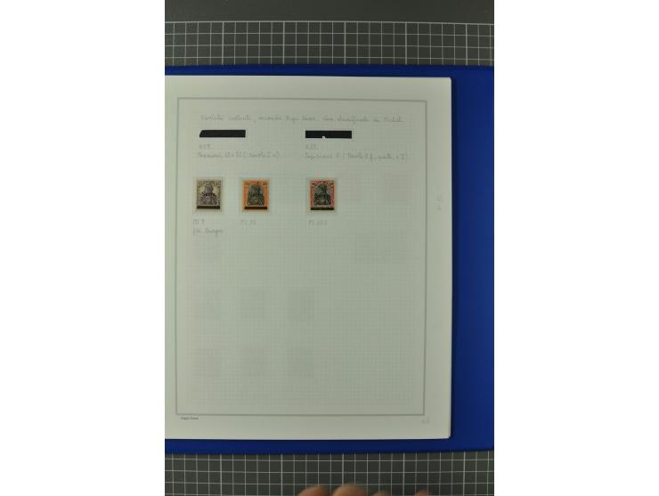 1920, "Sarre" auf Germania, postfrische, ungebrauchte und gestempelte, stark spezialisierte Sammlung mit u.a. Mi.-Nr. 1II, 1I