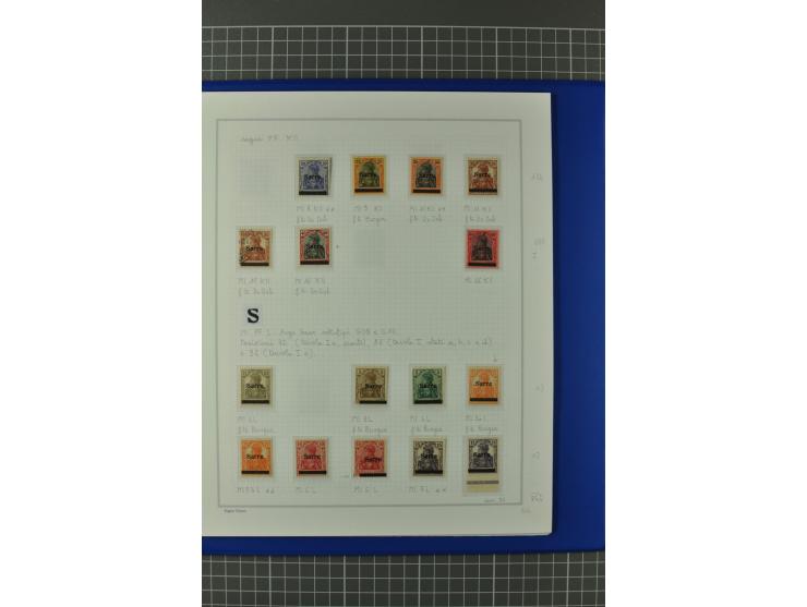 1920, "Sarre" auf Germania, postfrische, ungebrauchte und gestempelte, stark spezialisierte Sammlung mit u.a. Mi.-Nr. 1II, 1I
