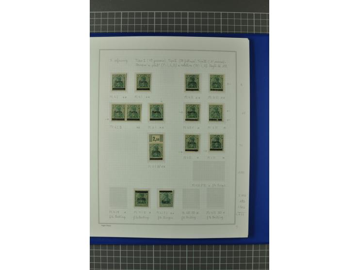 1920, "Sarre" auf Germania, postfrische, ungebrauchte und gestempelte, stark spezialisierte Sammlung mit u.a. Mi.-Nr. 1II, 1I