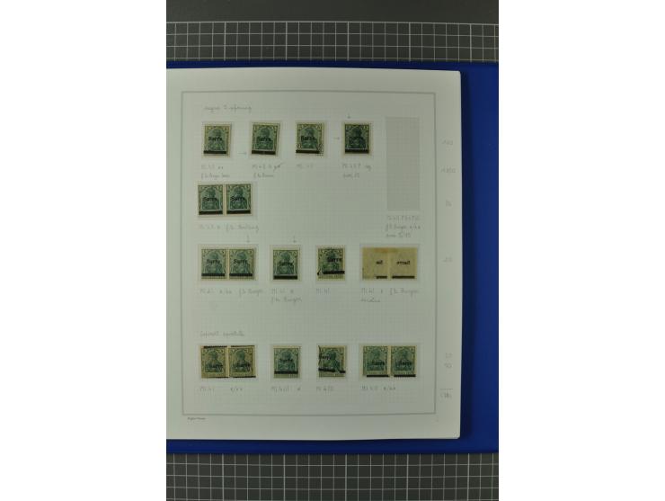 1920, "Sarre" auf Germania, postfrische, ungebrauchte und gestempelte, stark spezialisierte Sammlung mit u.a. Mi.-Nr. 1II, 1I