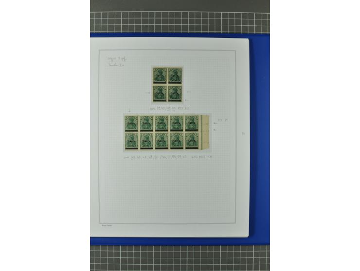 1920, "Sarre" auf Germania, postfrische, ungebrauchte und gestempelte, stark spezialisierte Sammlung mit u.a. Mi.-Nr. 1II, 1I