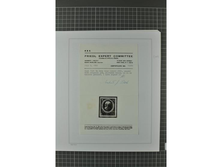 1920, "Sarre" auf Bayern, postfrische, ungebrauchte und gestempelte spezialisierte Sammlung mit u.a. Mi.-Nr. 30 (5), 31 (7), 