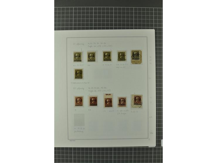 1920, "Sarre" auf Bayern, postfrische, ungebrauchte und gestempelte spezialisierte Sammlung mit u.a. Mi.-Nr. 30 (5), 31 (7), 
