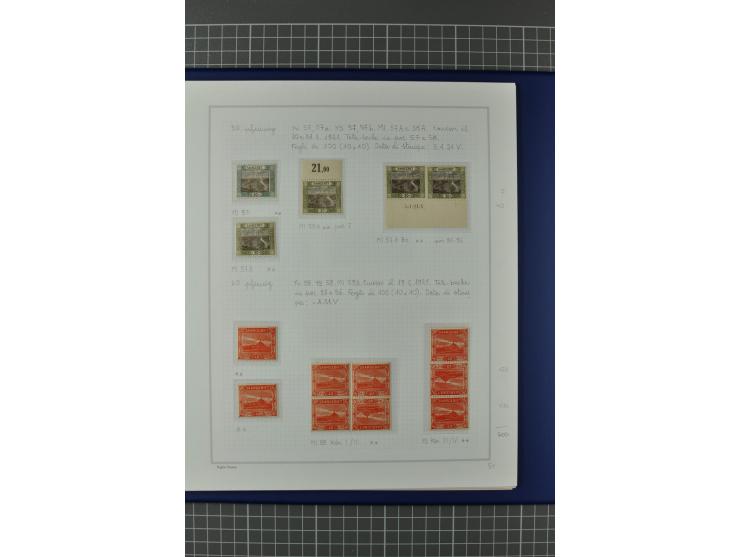 1921/34, postfrische, ungebrauchte und gestempelte, startk spezialisierte Sammlung ab Mi.-Nr. 53, bis auf Mr.-Nr. 134 kpl. bi