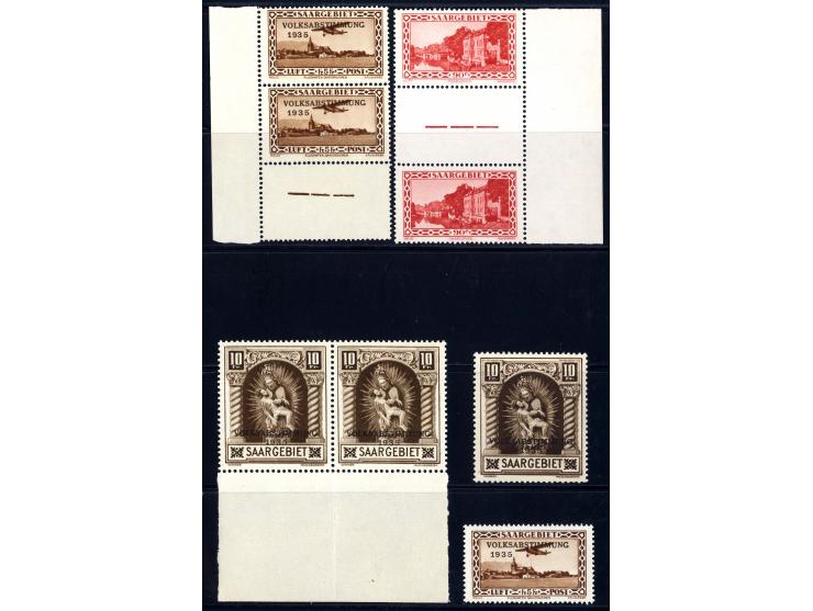 1934, Volksabstimmung, 4 postfrische Werte, teils in Paaren, mit verschiedenen Plattenfehlern, dazu Mi.-Nr. 160 im senkrechte