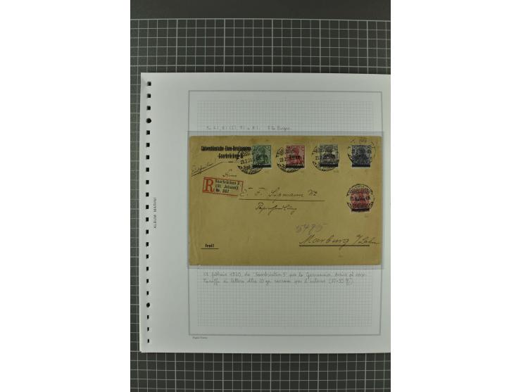 1920/21, 3bändige Sammlung mit ca. 180 Briefen und Karten ab den Armeepostämtern, dabei Mischfrankaturen mit Dt.Reich, Wertbr