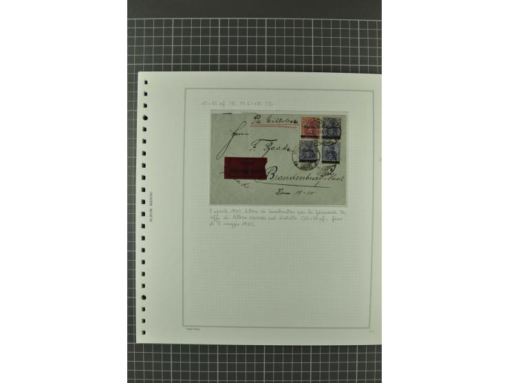 1920/21, 3bändige Sammlung mit ca. 180 Briefen und Karten ab den Armeepostämtern, dabei Mischfrankaturen mit Dt.Reich, Wertbr