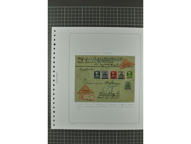 1920/21, 3bändige Sammlung mit ca. 180 Briefen und Karten ab den Armeepostämtern, dabei Mischfrankaturen mit Dt.Reich, Wertbr
